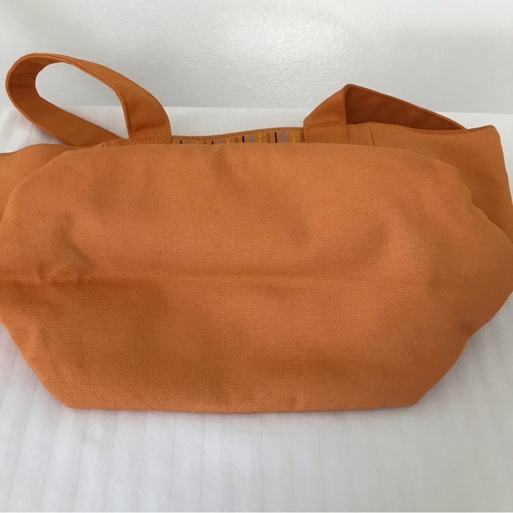 L’OCCITANE Orange Embroidered Canvas Mini Tote Bag Retired - Picture 8 of 17